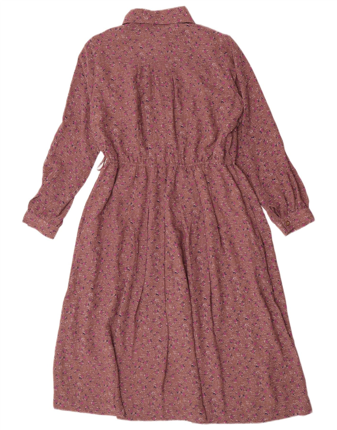 Vintage ženska maksi pulover haljina UK 12 srednje smeđa cvjetna