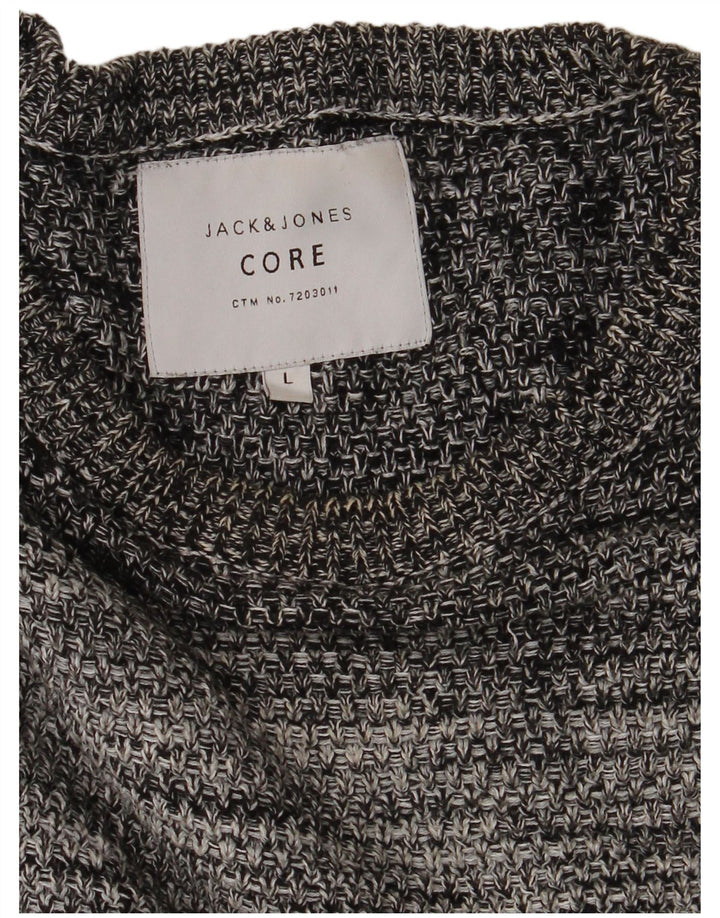 Veliki sivi muški džemper s okruglim izrezom Jack & Jones