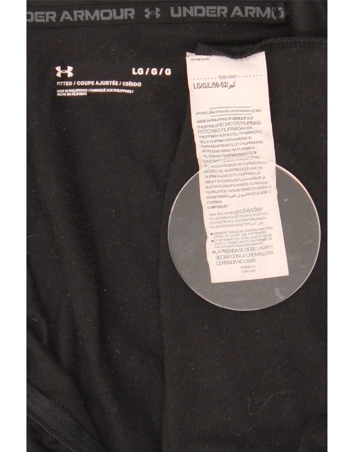 Under Armour muška majica s izrezom i dugim rukavima, veliki crni poliester