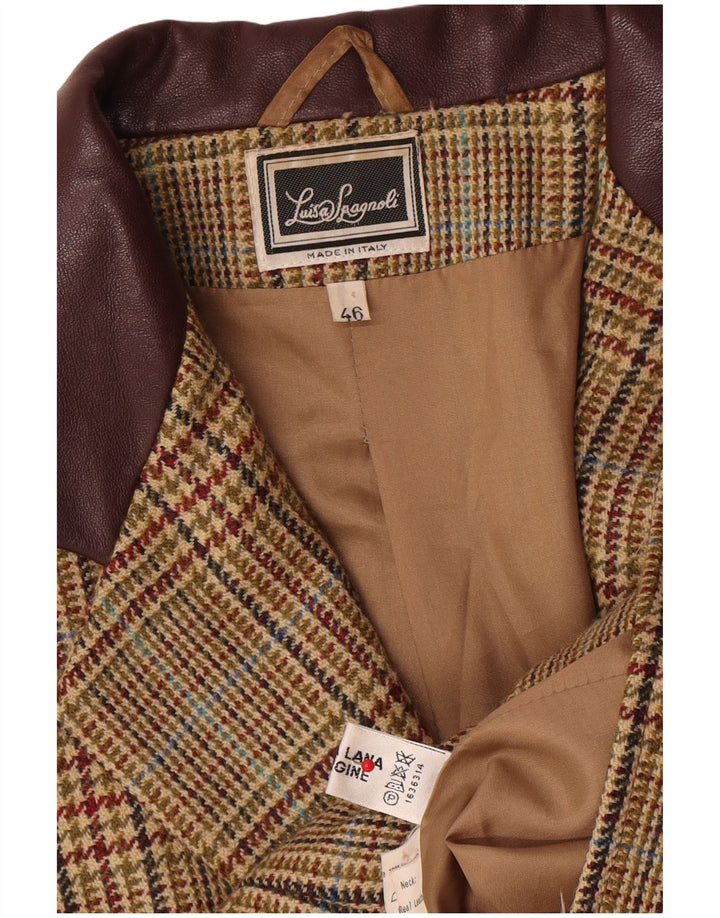 Luisa Spagnoli Ženska jakna sa 3 gumba IT 46 Large Beige Houndstooth