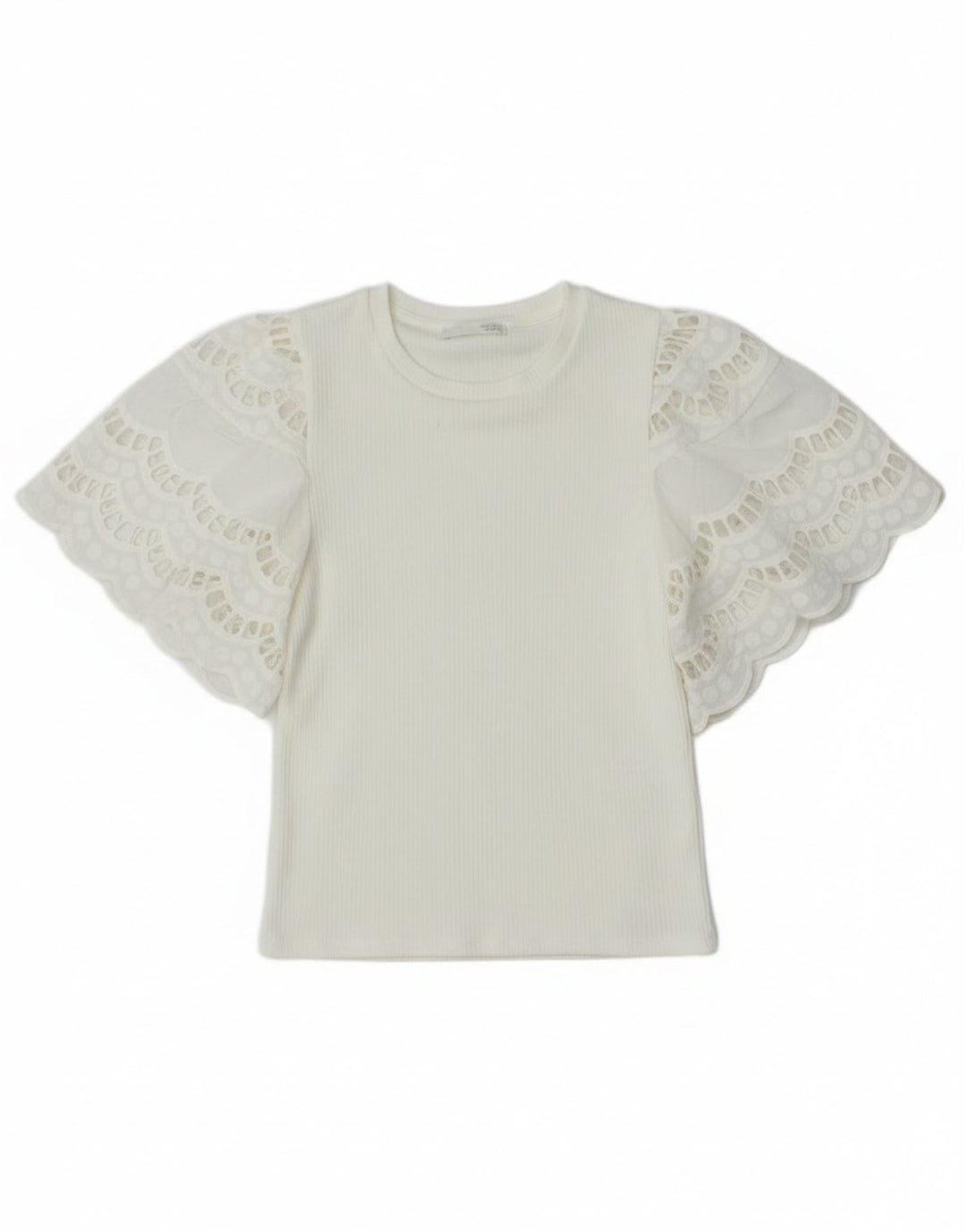 Zara ženska šišmiš šišmiš bluza Top UK 8 Mala bijela viskoza