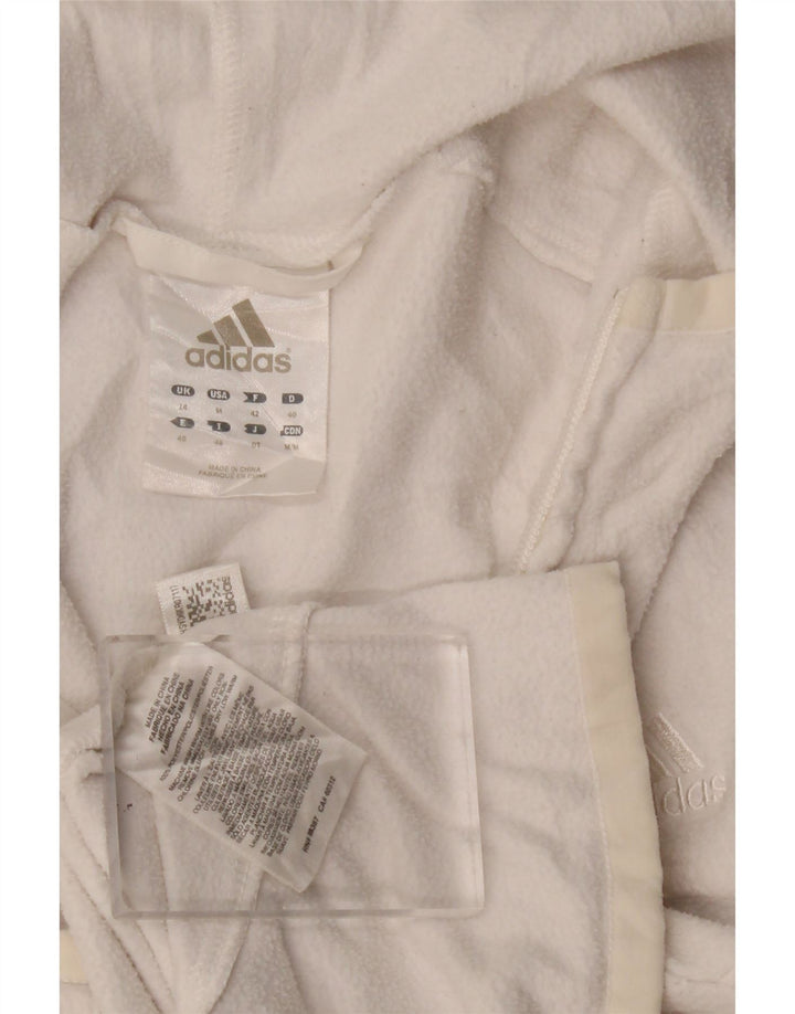 Adidas ženska jakna od flisa s kapuljačom UK 12 srednji bijeli poliester