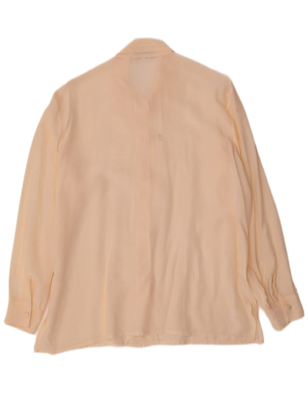 Vintage ženska košulja bluza UK 14 Medium Off White Silk