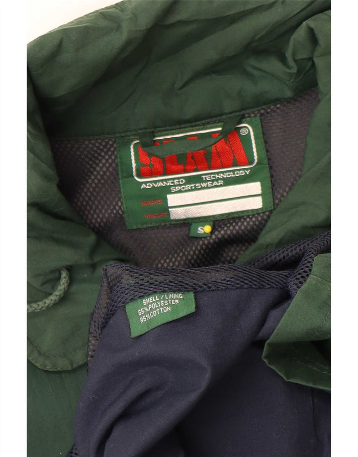 Slam Mens Loose Fit Rain Jacket UK 36 Small Green Polyester