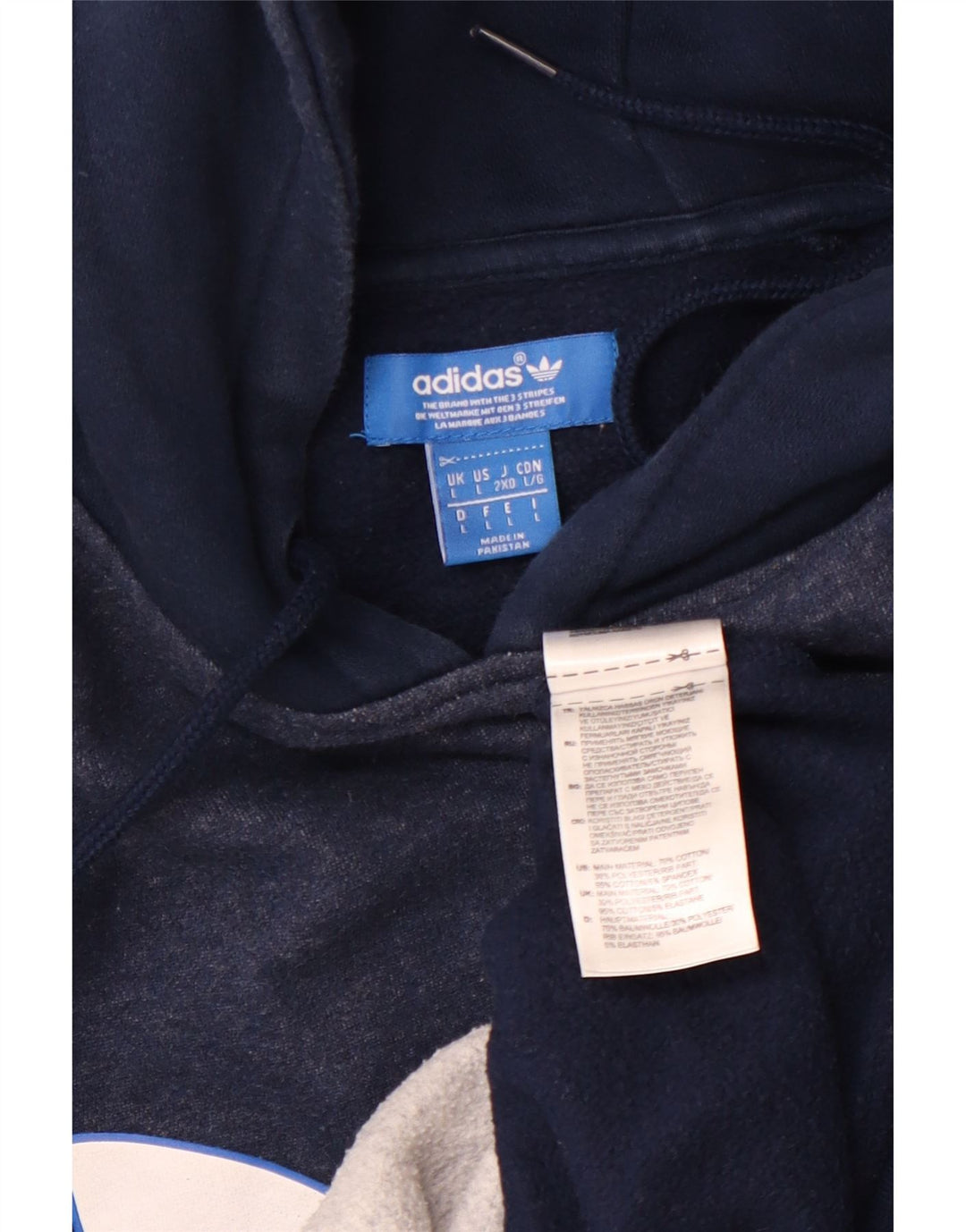 ADIDAS muška majica s kapuljačom s kapuljačom, veliki tamnoplavi pamuk