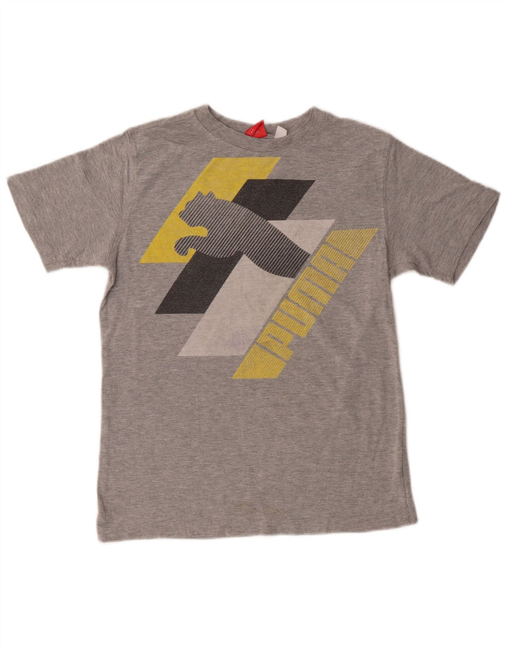 Puma Boys Graphic T-Shirt Top 9-10 Years srednje sivi pamuk