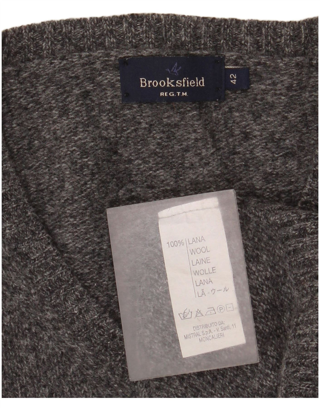 Brooksfield Ženski džemper s V-izrezom IT 42 Srednje siva Flecked Wool