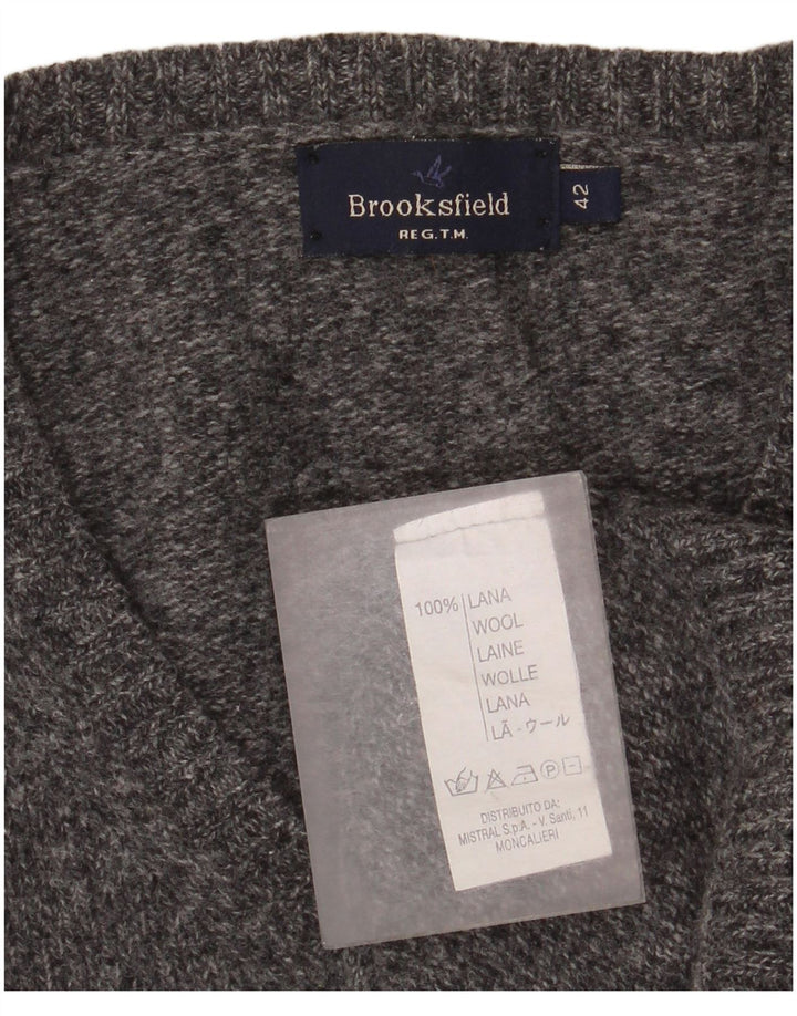 Brooksfield Ženski džemper s V-izrezom IT 42 Srednje siva Flecked Wool