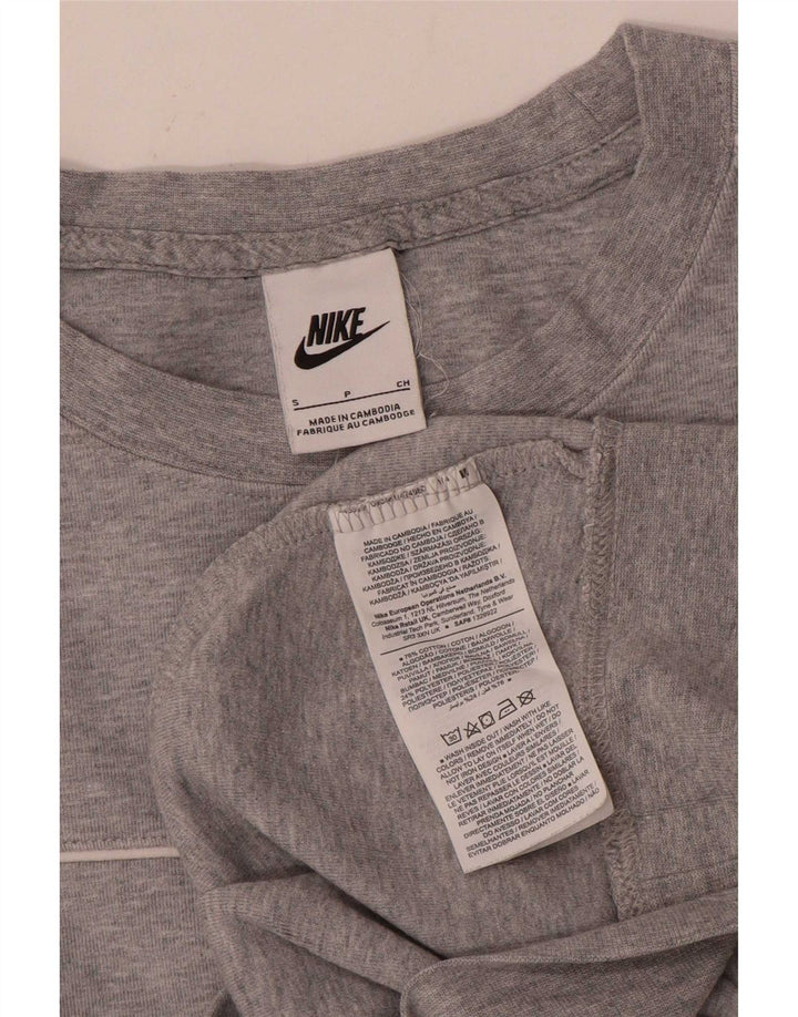 Nike Ženska prevelika majica s kratkim rukavima UK 10 Small Grey Flected Cotton