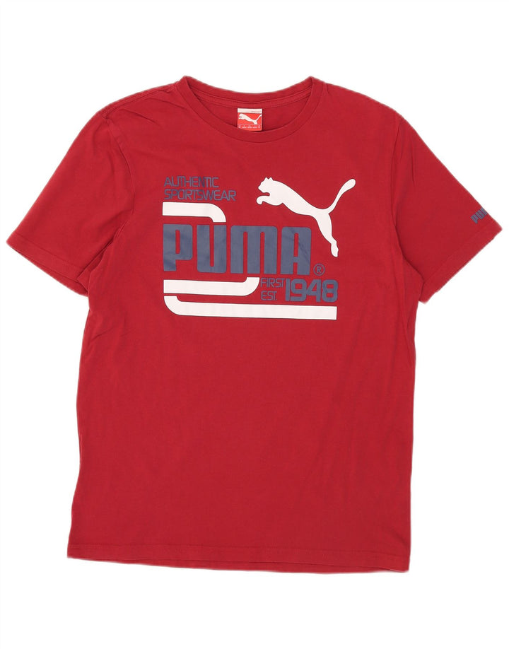 Puma muška majica s grafičkim motivima, srednji crveni pamuk