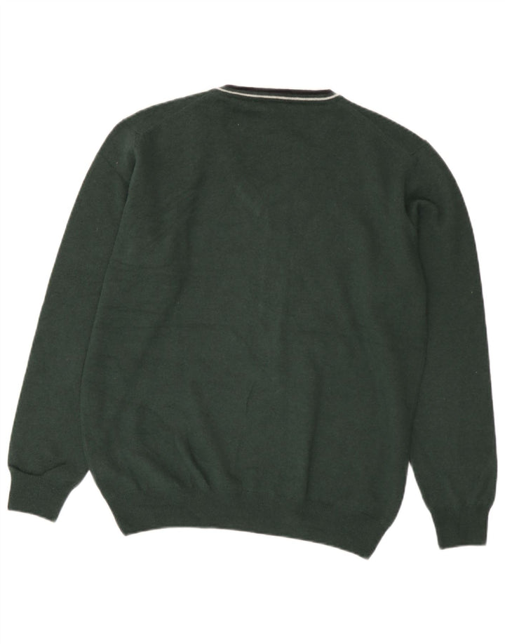 Zeleni vuneni pulover Fred Perry za dječake s V-izrezom 15-16 godina
