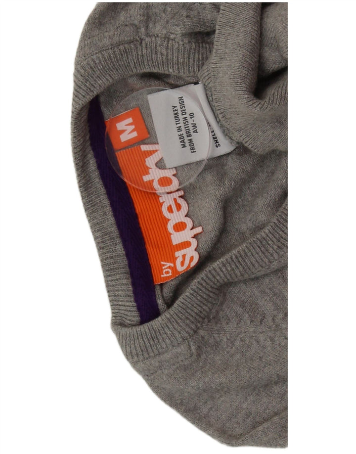 SUPERDRY muški džemper s V-izrezom, srednje sivi pamuk