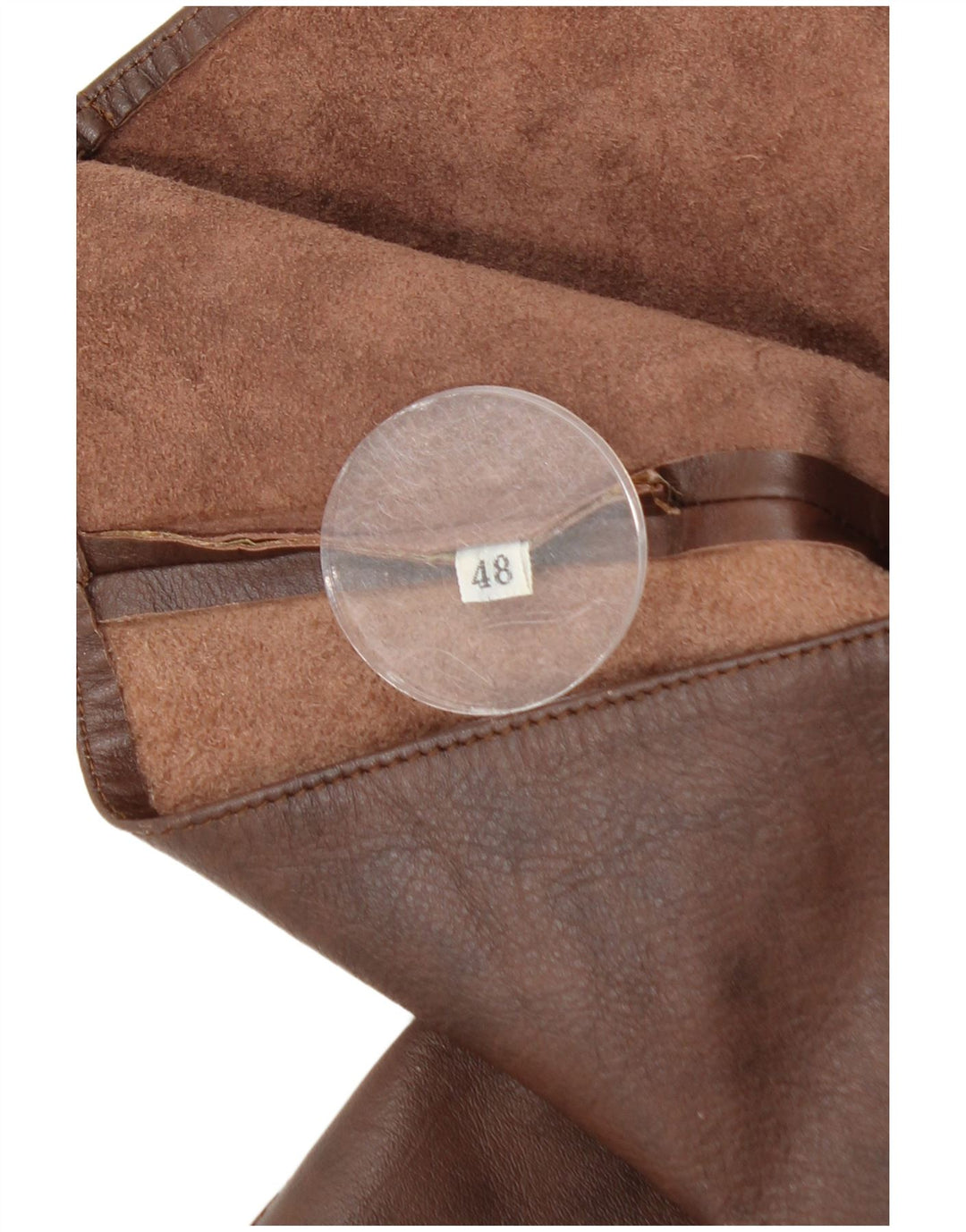 VINTAGE ženski kožni prsluk IT 48 XL smeđa koža