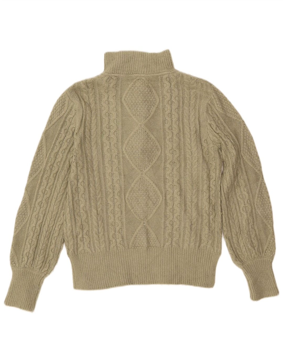 FAT FACE Ženski džemper s izrezom s patentnim zatvaračem UK 8 Small kaki Argyle/Diamond