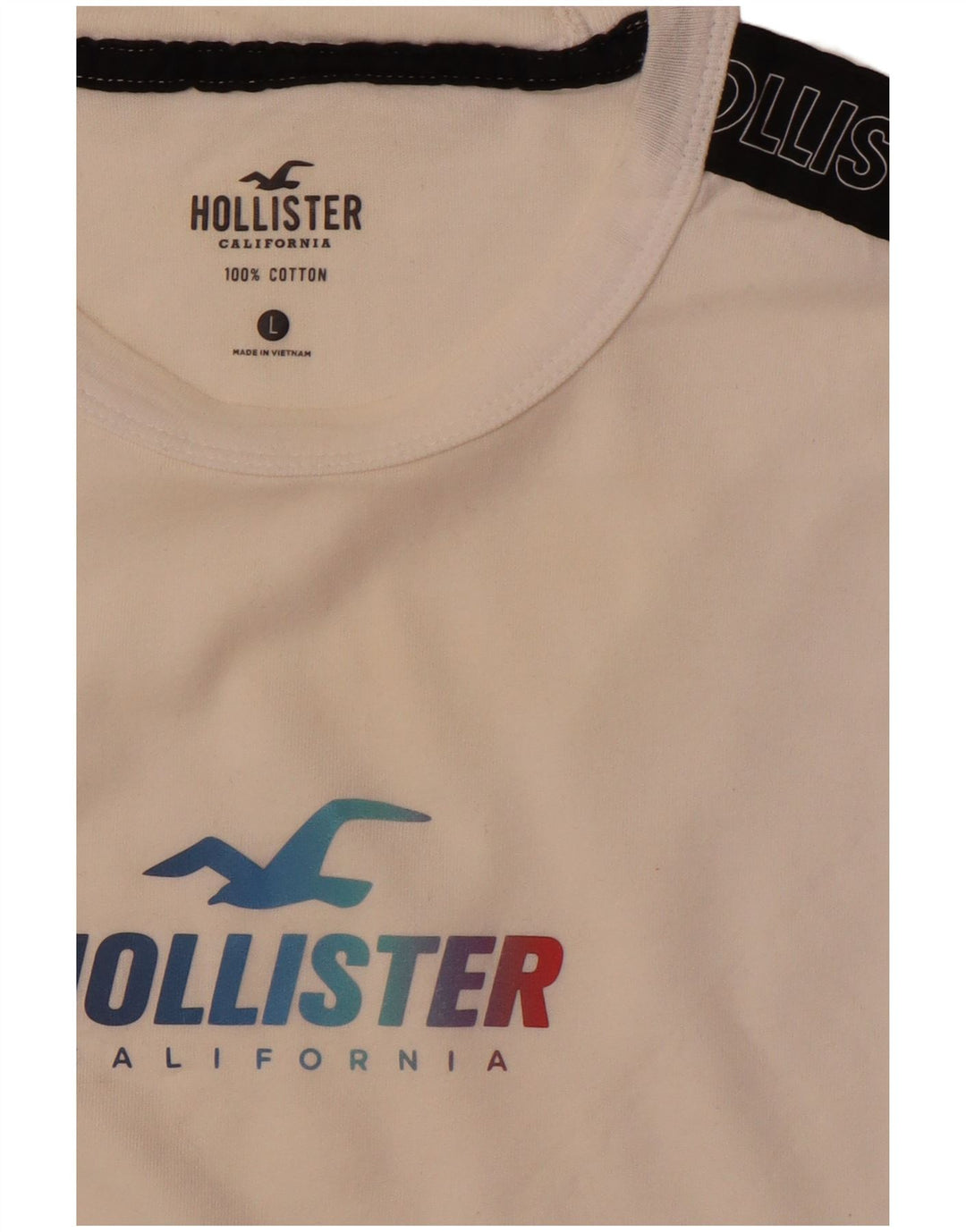 HOLLISTER Muška majica dugih rukava s grafikama, veliki bijeli pamuk u blokovima boja