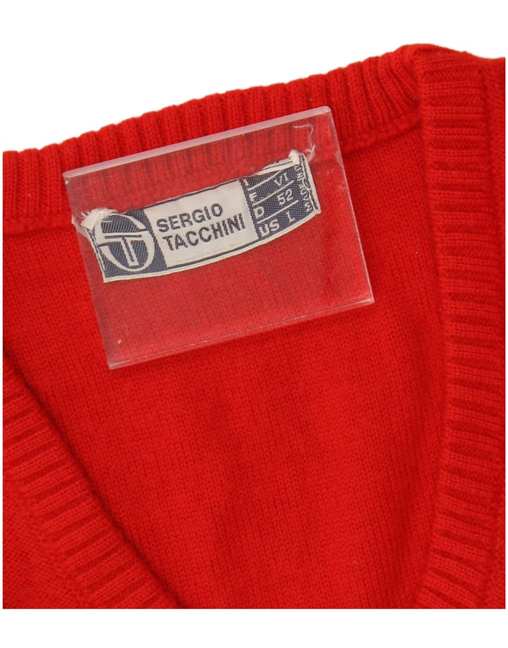 SERGIO TACCHINI Ženski džemper s V-izrezom UK 14 Velika crvena