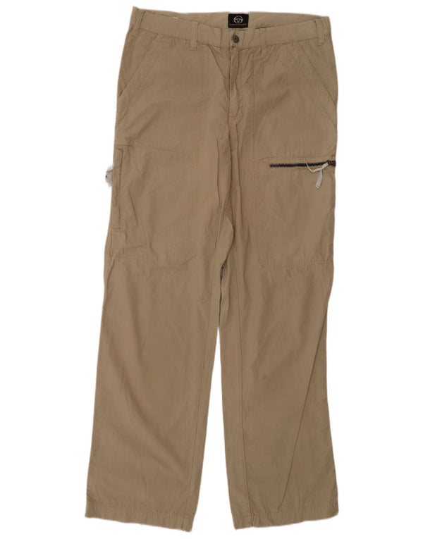 Sergio Tacchini muške ravne kargo hlače IT 52 XL W36 L34 bež pamuk