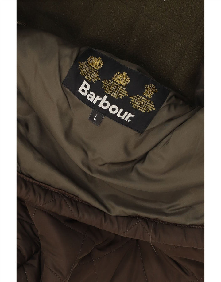 Barbour muška prošivena jakna UK 40 veliki smeđi poliester