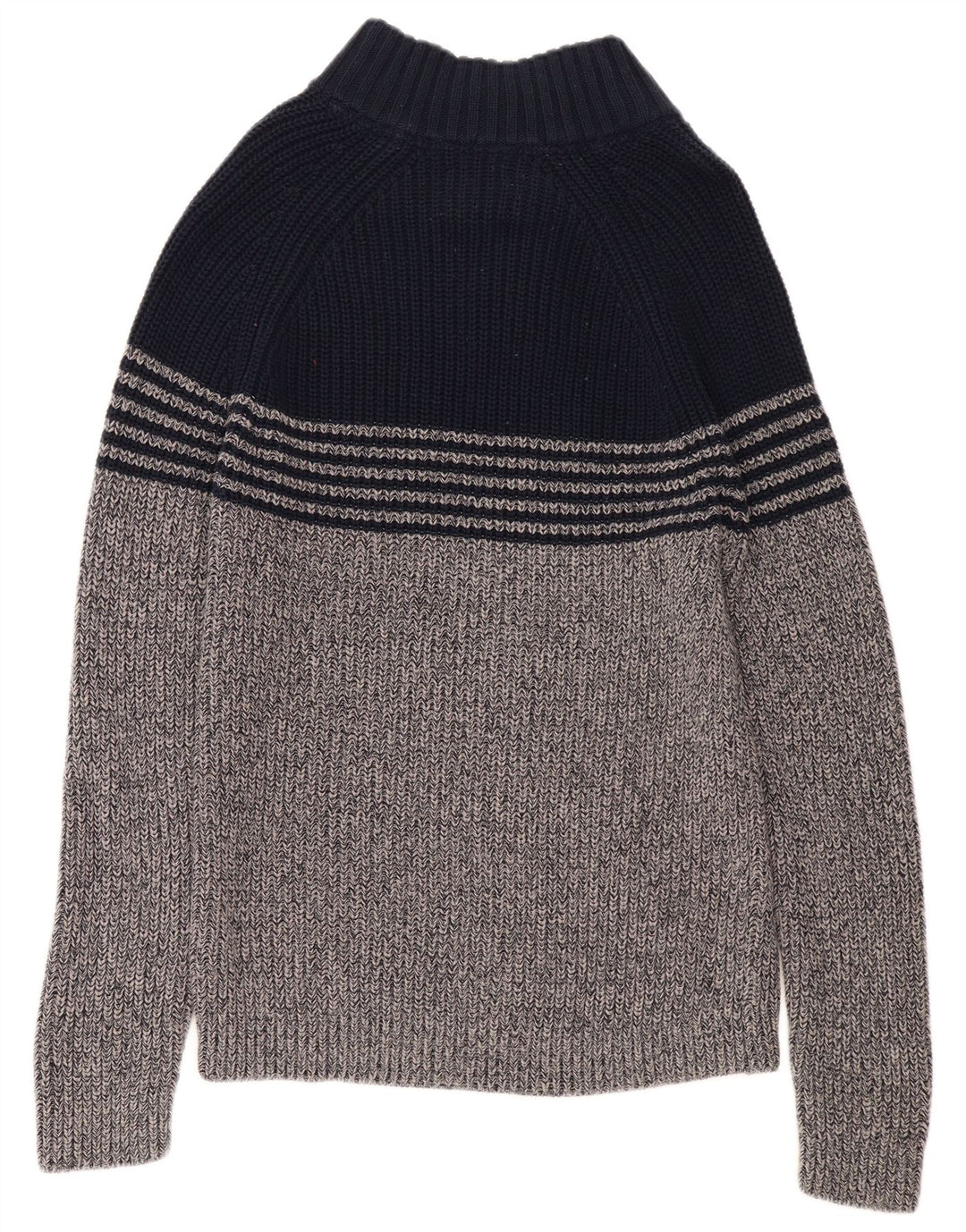 WHITE STUFF Ženski džemper s dugmadima i ovratnikom UK 16 Veliki sivi blok boja