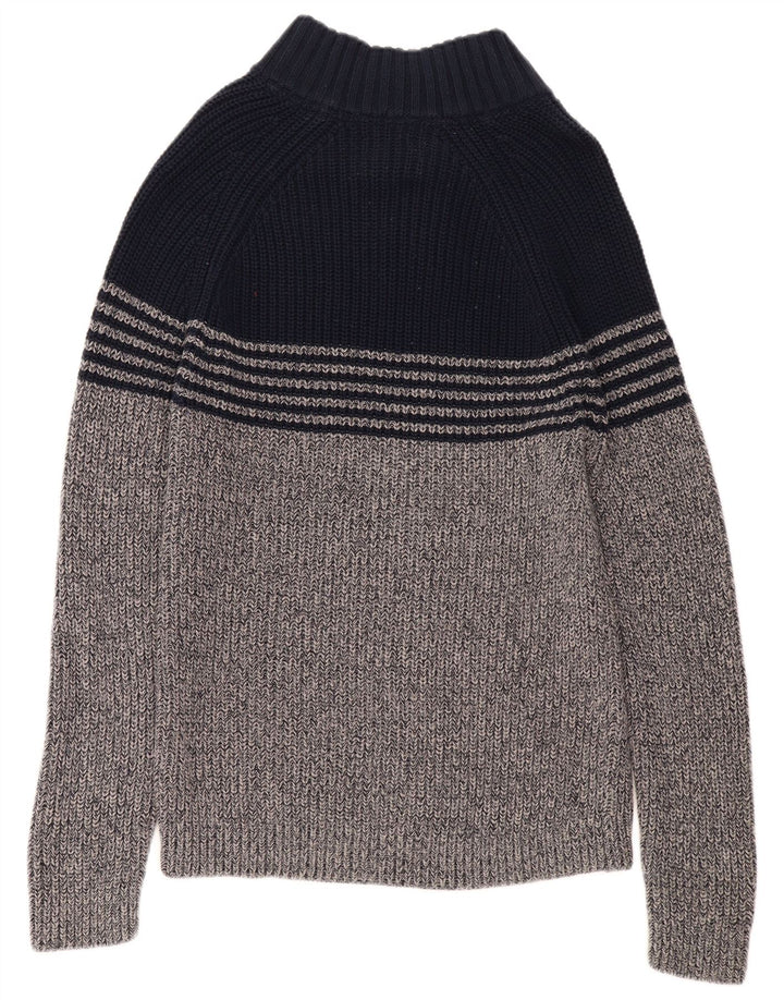 WHITE STUFF Ženski džemper s dugmadima i ovratnikom UK 16 Veliki sivi blok boja