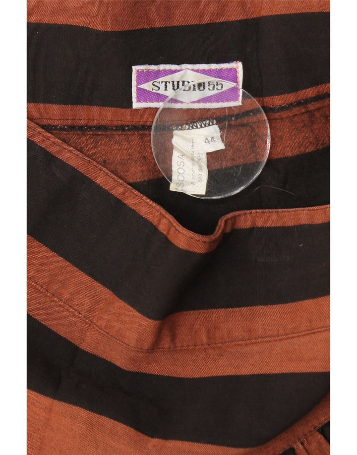 VINTAGE ženska mini plisirana suknja IT 44 srednje veličine W28 smeđa prugasta viskoza