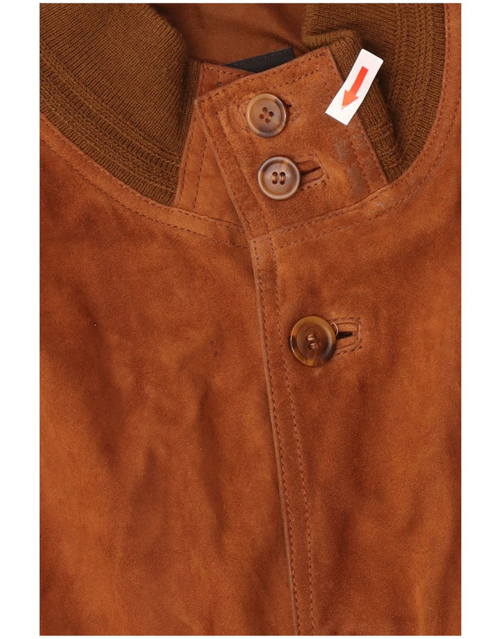 Vintage muška bomber jakna od brušene kože IT 52 XL Retro smeđa koža