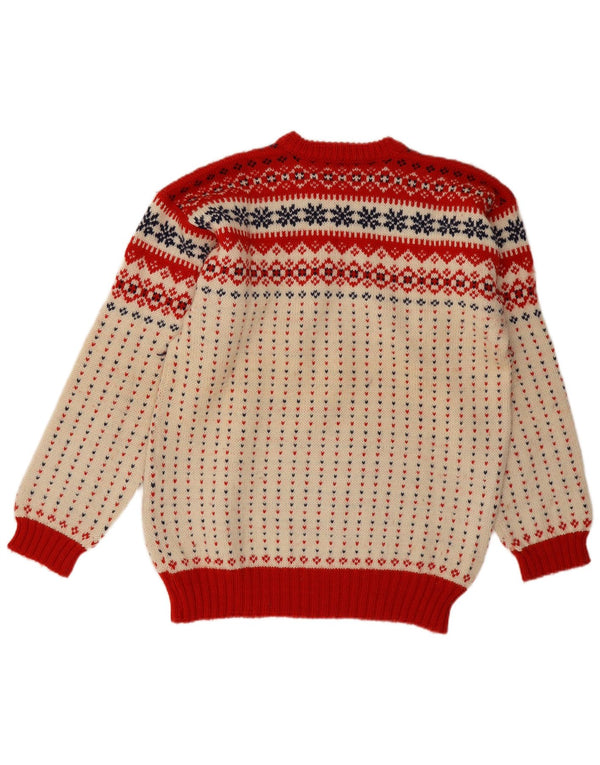 Janus muški džemper s okruglim izrezom IT 52 Large Off White Fair Isle vuna