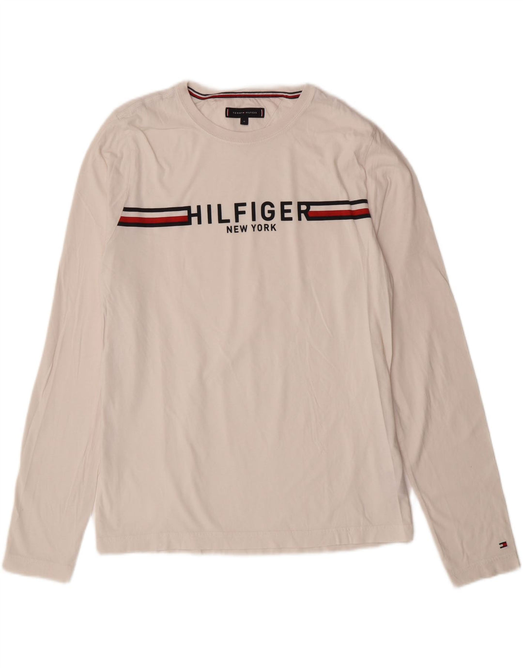TOMMY HILFIGER Muška majica dugih rukava s grafičkim motivima srednje bijele pruge
