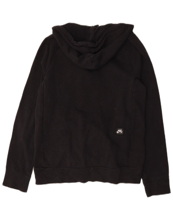 Nike Mens Zip Neck Hoodie Jumper Small Black Cotton