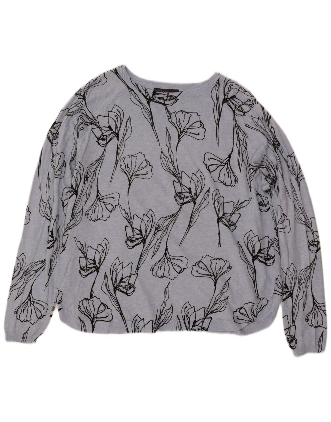 MARKS & SPENCER Ženski džemper s morskim izrezom UK 18 XL Plavi cvjetni