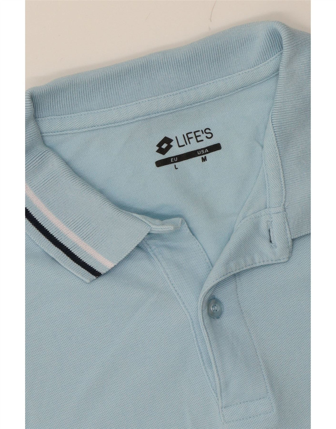 LOTTO Mens Polo Shirt Large Blue Cotton Vintage Lotto and Second-Hand Lotto from Messina Hembry 