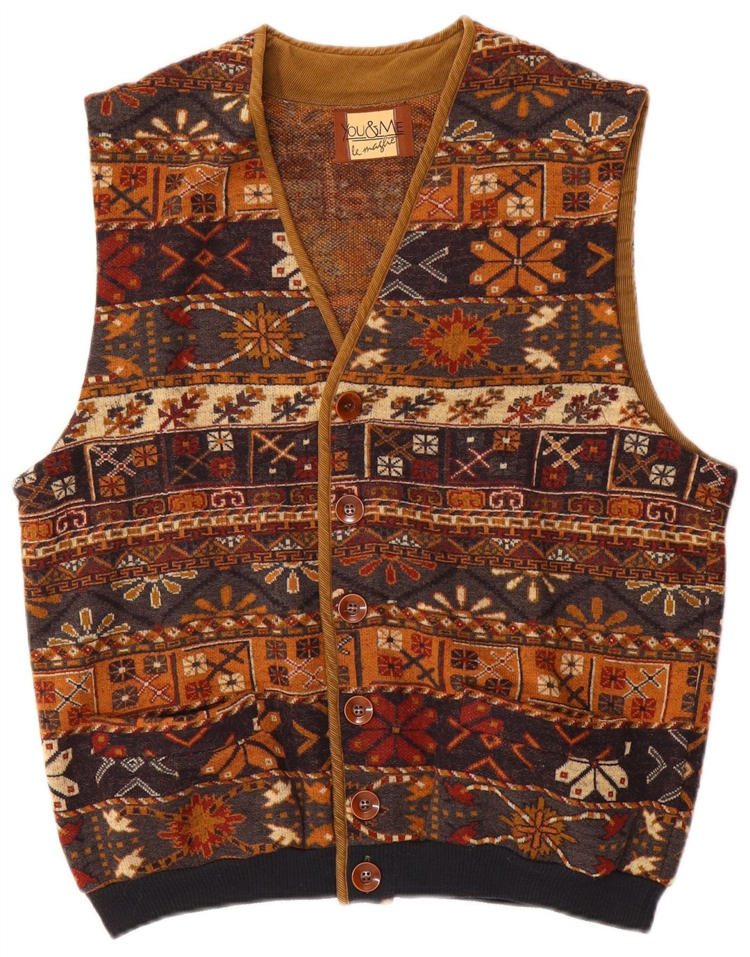 Vintage muška jakna UK 38 Srednje smeđa Fair Isle vuna