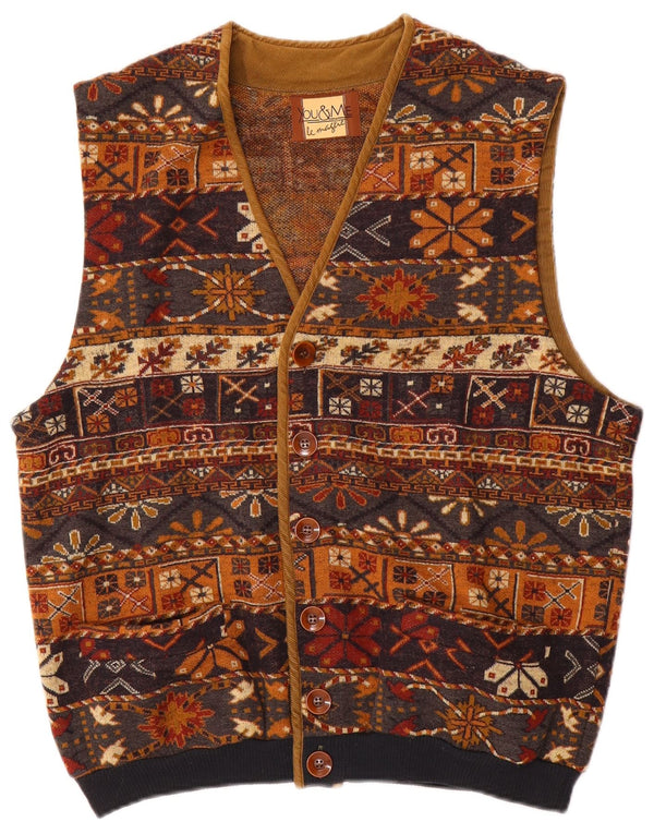 Vintage muška jakna UK 38 Srednje smeđa Fair Isle vuna