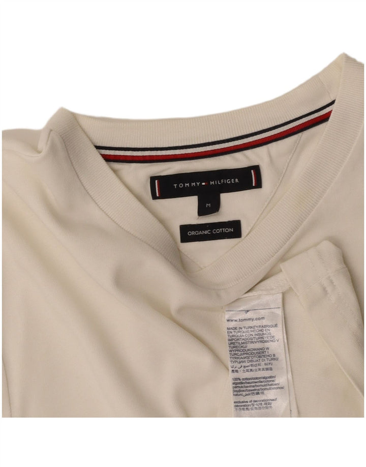 TOMMY HILFIGER Mens Graphic T-Shirt Top Medium White Cotton