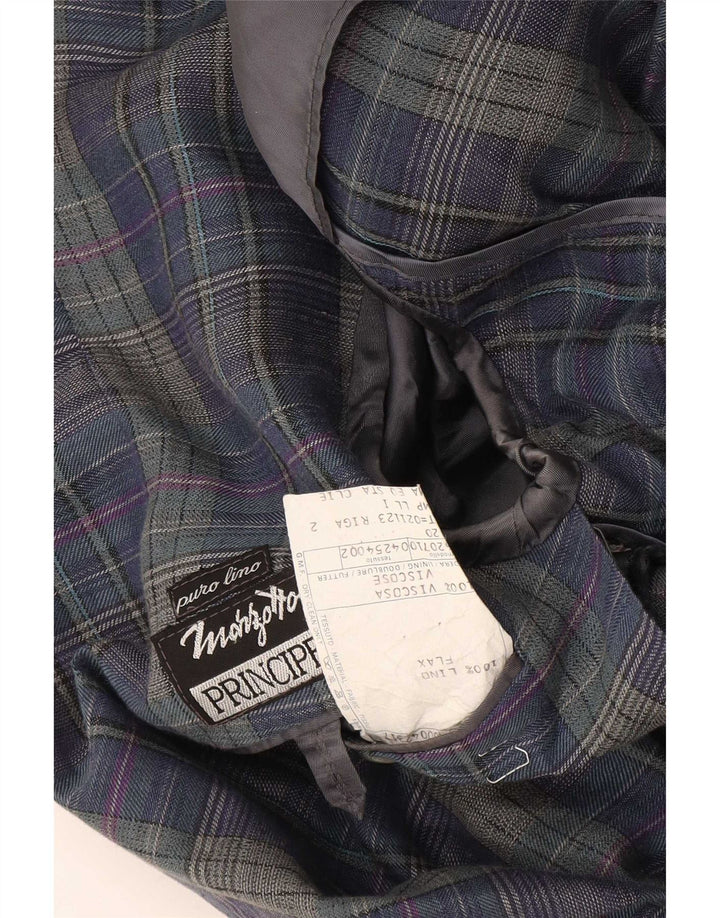 Principles Muška jakna sa 2 gumba UK 40 Large tamnoplavi karirani lan
