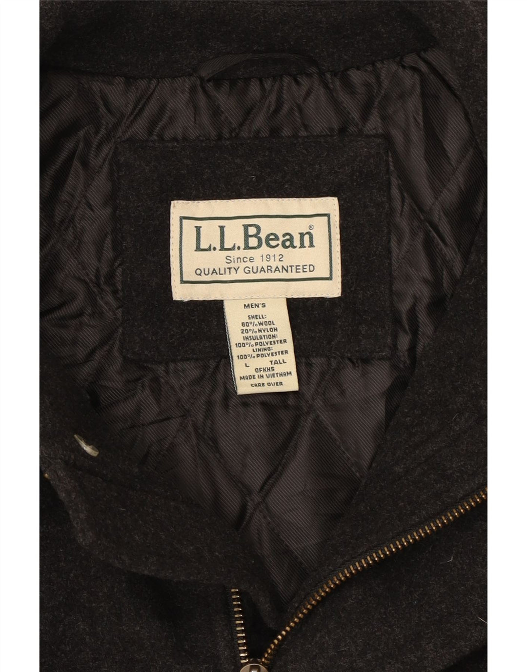 L.L.Bean muški visoki kaput UK 40 veliki sivi vuneni