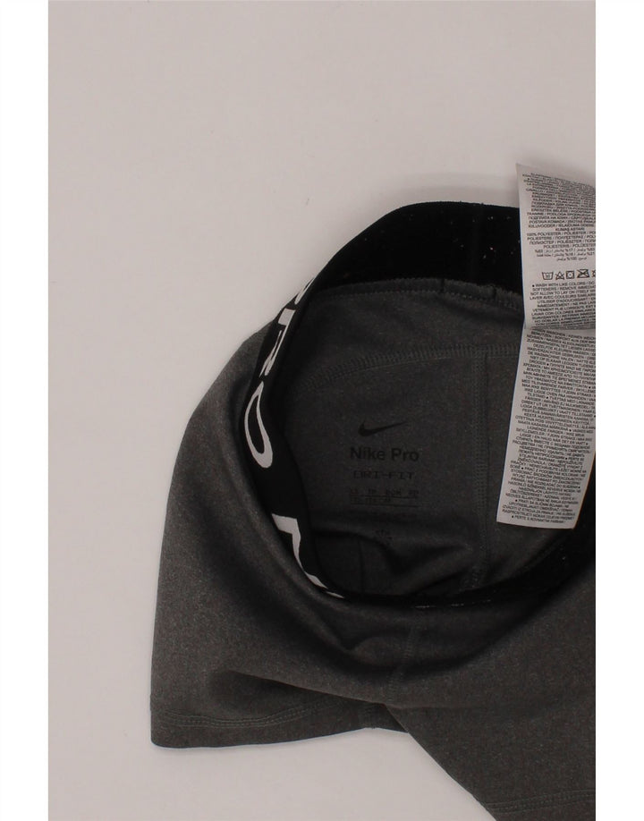 NIKE Girls Dri Fit Graphic Sport Shorts 6-7 Years XS Gray Poliester