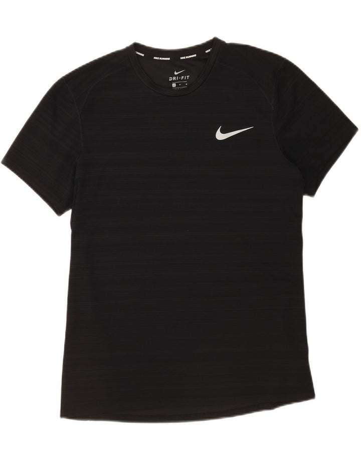 Nike Dri Fit T-Shirt Top srednje crne pruge od poliestera