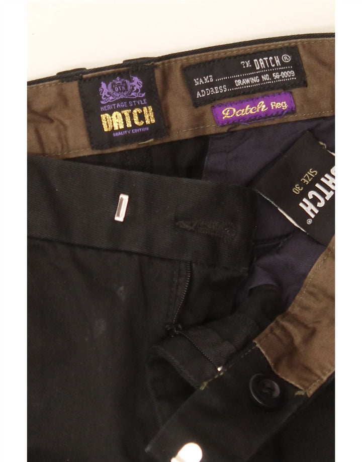 DATCH Mens Straight Chino Trousers W30 L33 Black Cotton Vintage Datch and Second-Hand Datch from Messina Hembry 