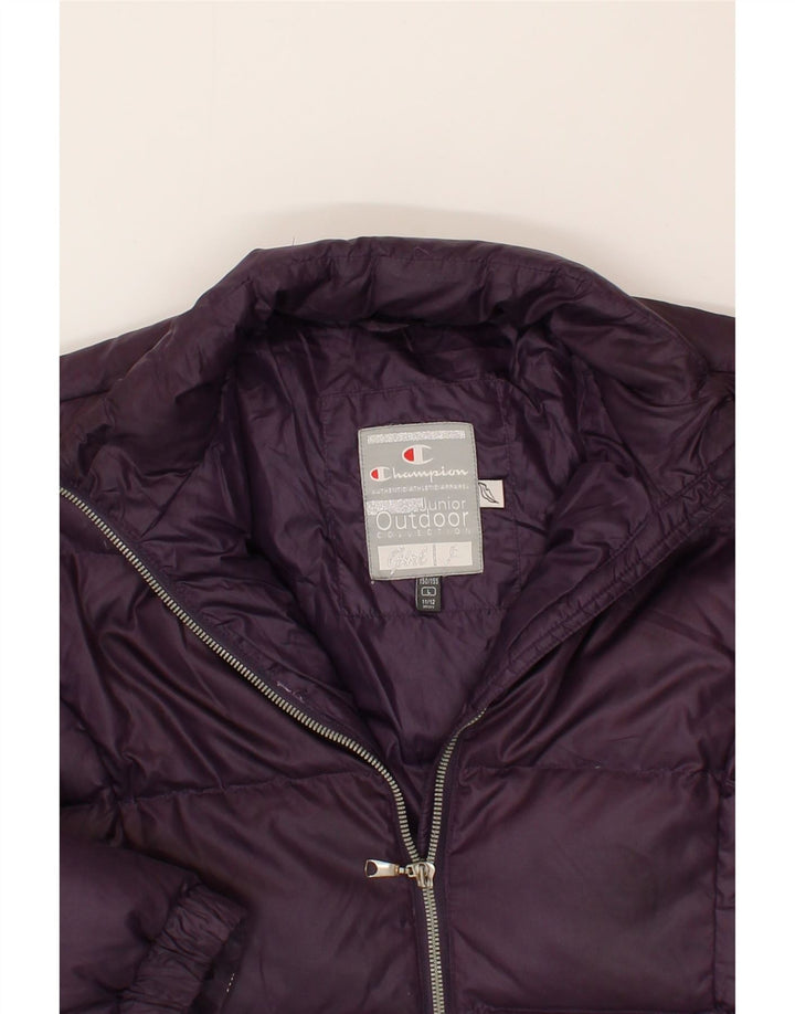 CHAMPION Girls Padded Jacket 11-12 Years Large Purple Vintage Champion and Second-Hand Champion from Messina Hembry 