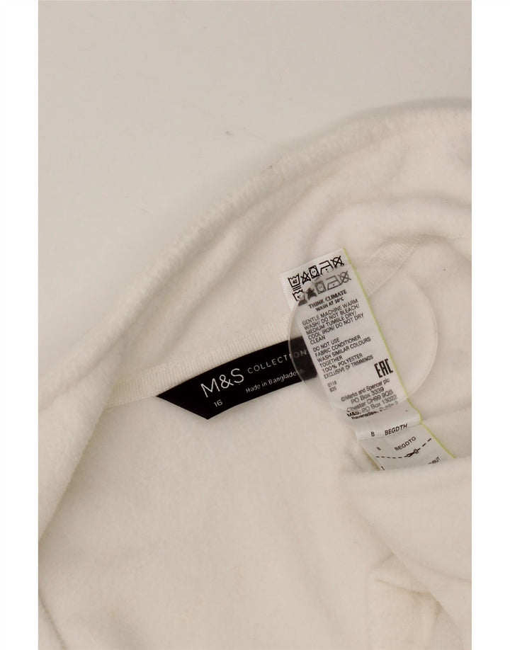 Marks & Spencer ženska jakna od flisa UK 16 veliki bijeli poliester