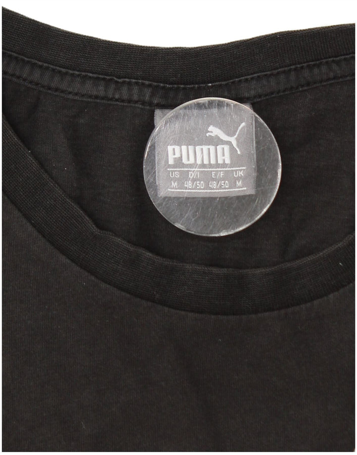 Puma muška grafička majica kratkih rukava Srednji crni pamuk