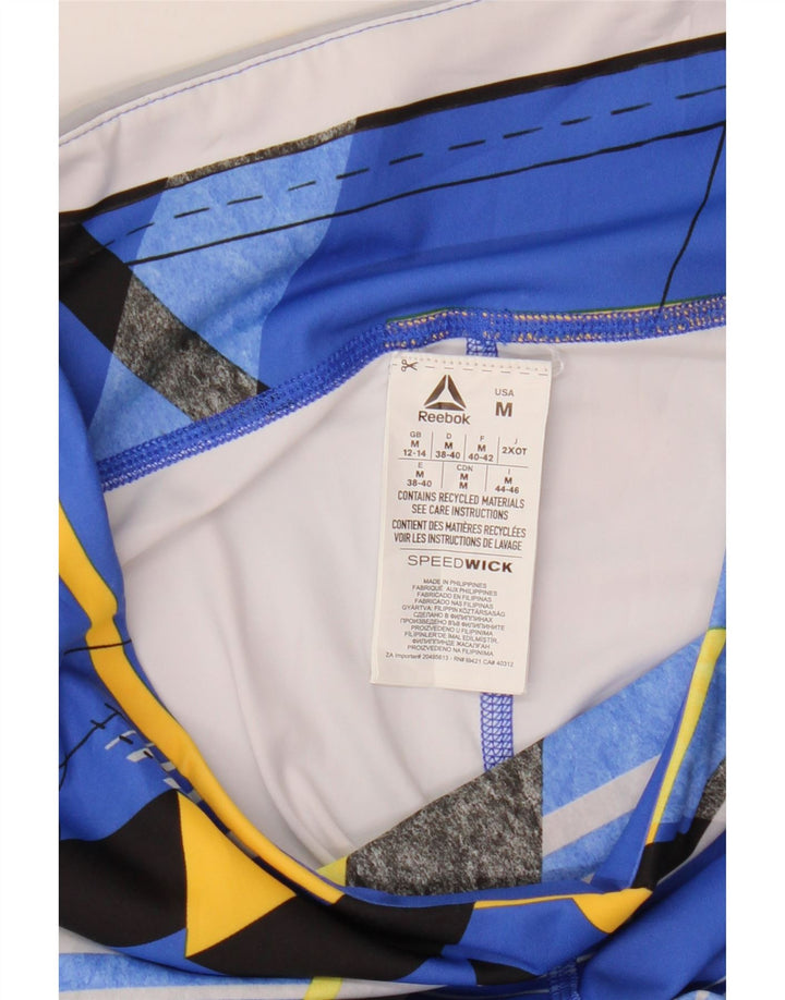 REEBOK Ženske tajice UK 12/14 Srednje plavi geometrijski poliester