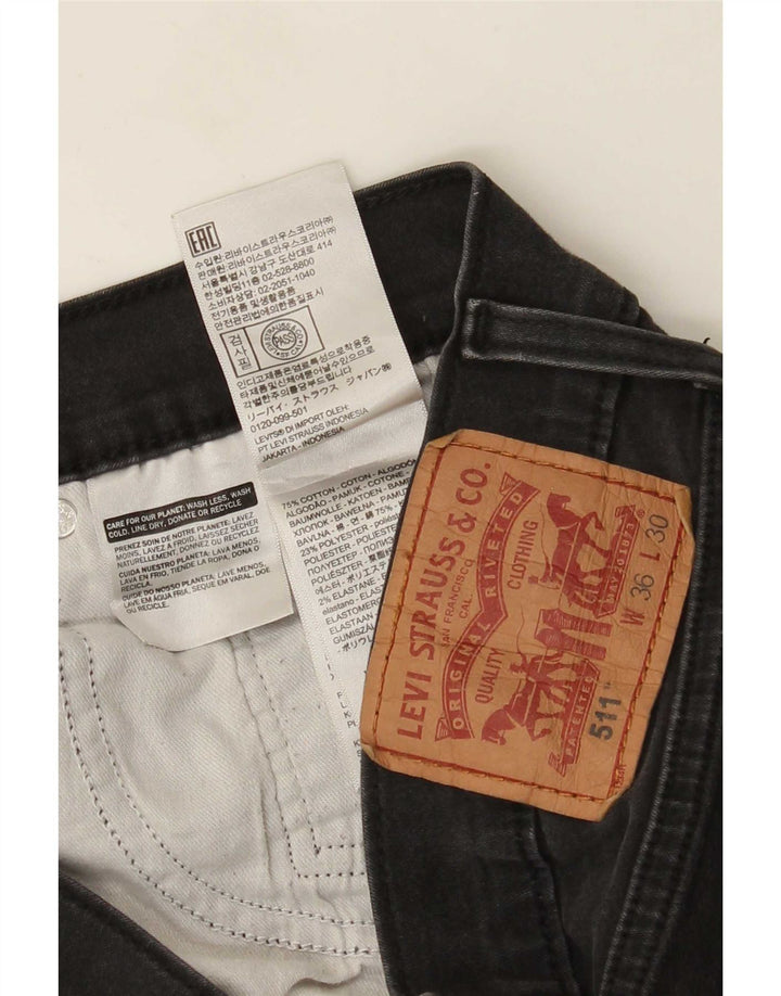 Levi's muške 511 uske traperice W36 L30 crni pamuk