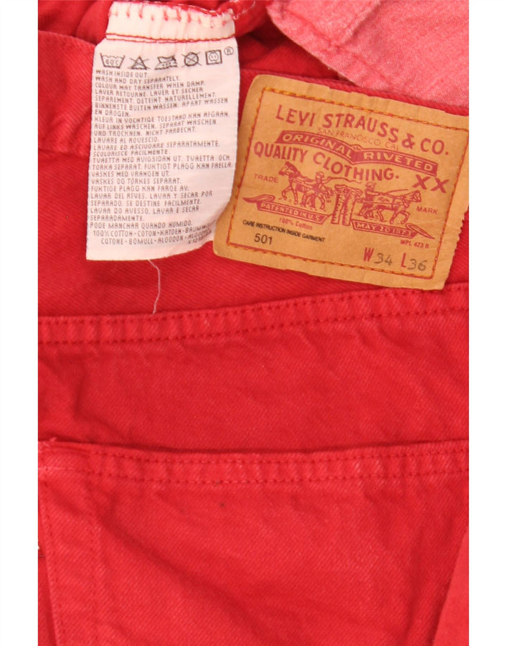 Levi's muške 501 ravne traperice W34 L31 crveni pamuk