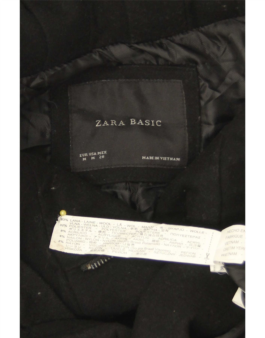 Zara ženski trenč kaput UK 12 srednje crne vune