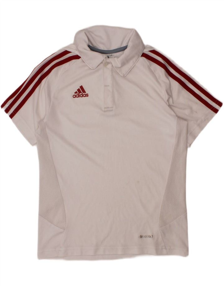ADIDAS Climacool polo majica za dječake 9-10 godina bijeli poliester