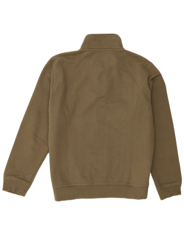 Crew Clothing Muška majica s izrezom s patentnim zatvaračem XL kaki pamuk