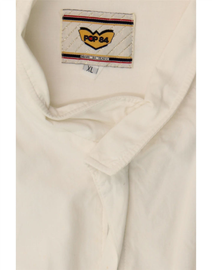 POP 84 Mens Bomber Jacket UK 42 XL White Polyester Vintage POP 84 and Second-Hand POP 84 from Messina Hembry 