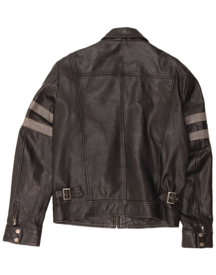 Vintage muška vojna kožna jakna UK 40 velika crna koža